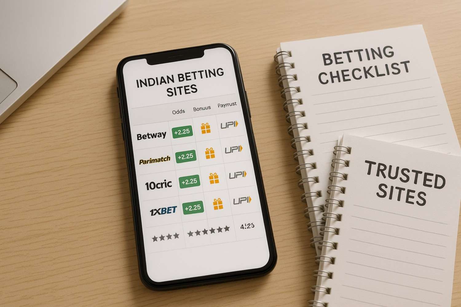 Choosing the right betting site in India shown with mobile app comparisons, odds, and payment options.