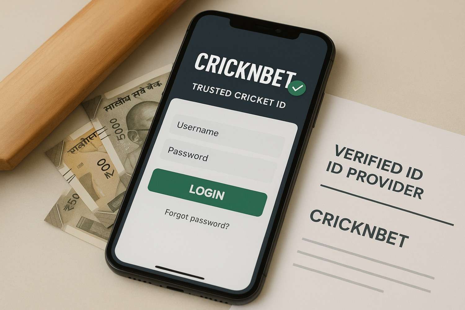 Trusted online Cricket ID providers in India shown on a mobile screen.