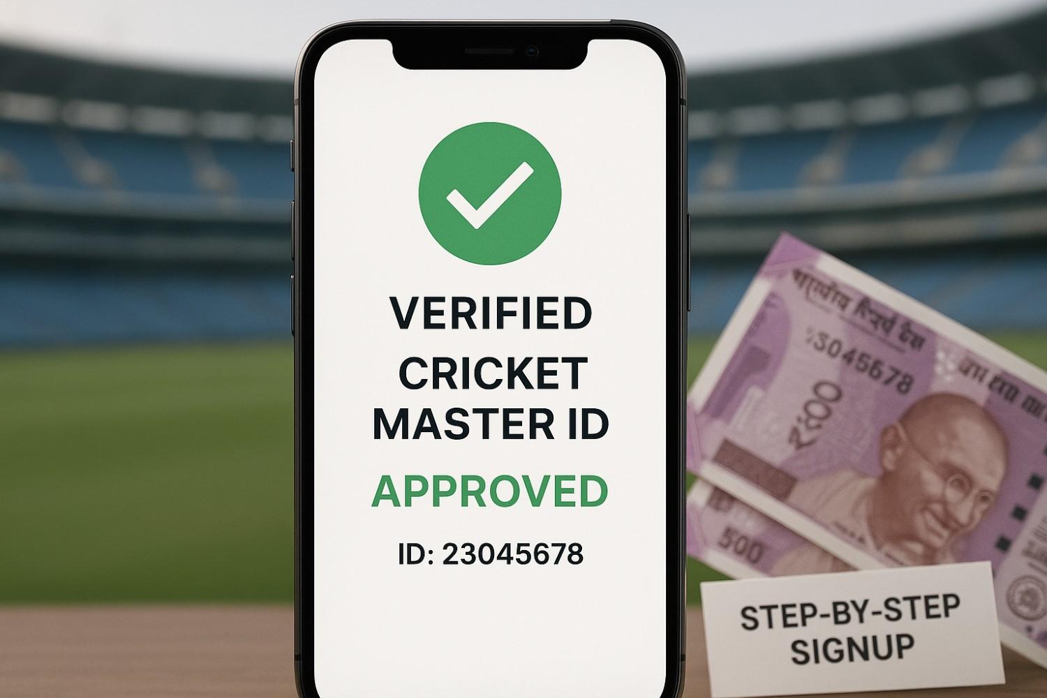 Verified Cricket Master ID for online betting shown on mobile screen